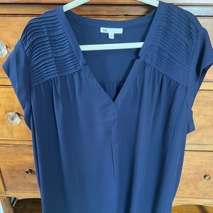 Navy silky blouse